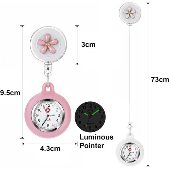 Nurse Watch Glow Pointer in The Dark Clip Watch Lapel Watch Nurse Fob Watch - Picture 2 of 7